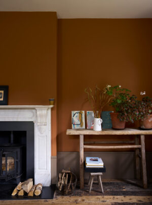 壁:FARROW&BALL(新色)No.316 Marmelo / 床:(新色)No.2003 Pointiing / 巾木:(新色)No.198 Broccoli Brown
